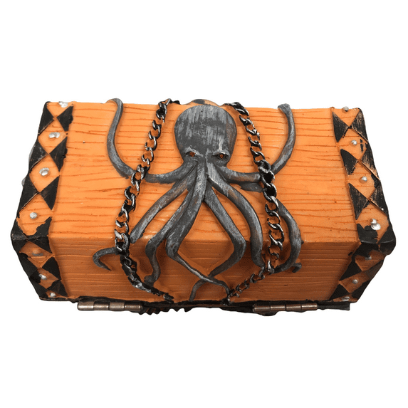 Seven Seas Pirates - Buccaneer Treasure Octopus Chest - Rogue`s Jewelry Cache for Pretend Games