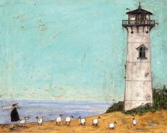 Seven Sisters And A Lighthouse Canvas Art - Sam Toft (24 x 30)