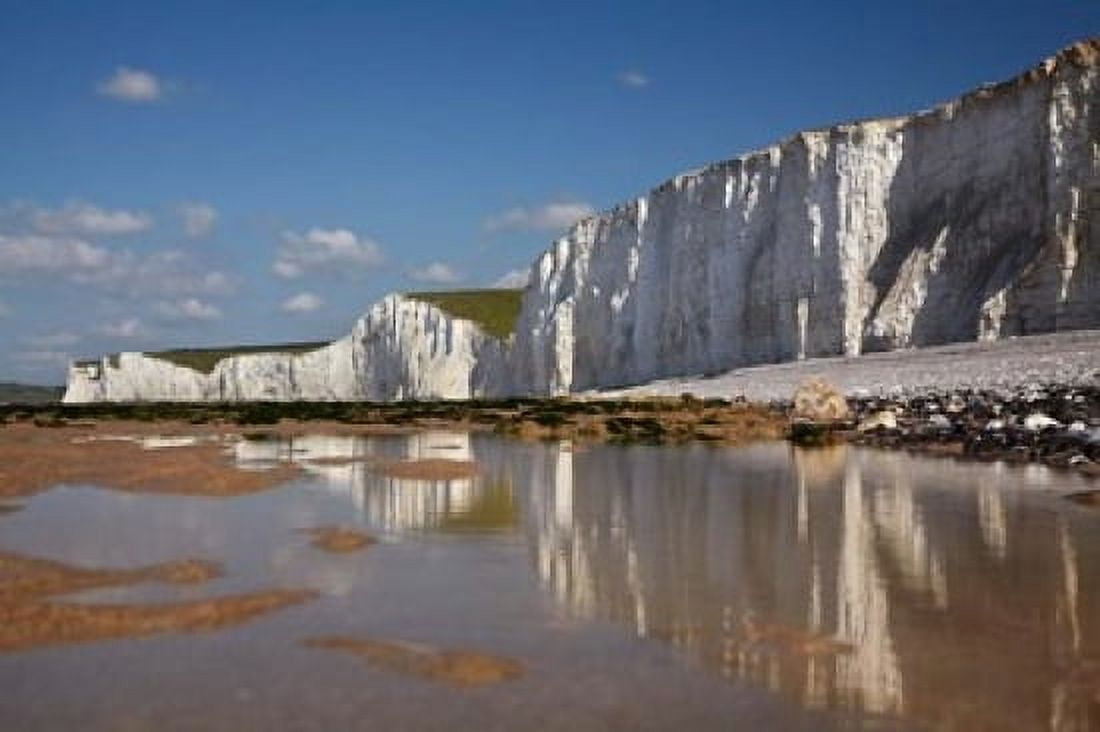 Seven Sisters Chalk Cliffs Birling Gap East Sussex England Canvas Art - David Wall DanitaDelimont (19 x 12)