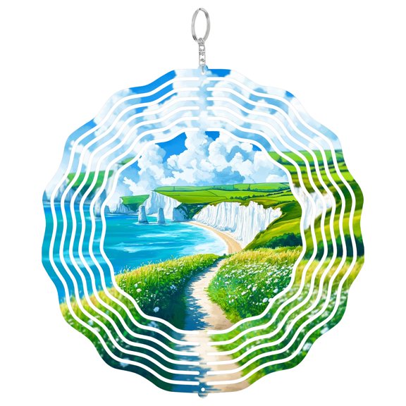 Seven Sisters Cliffs 3D Wind Spinner UK Chalk Coast Decor