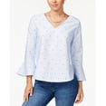 thumbnail image 1 of 7 Sisters Juniors Ruffle Sleeve Top Navy Stripe XS, 1 of 1