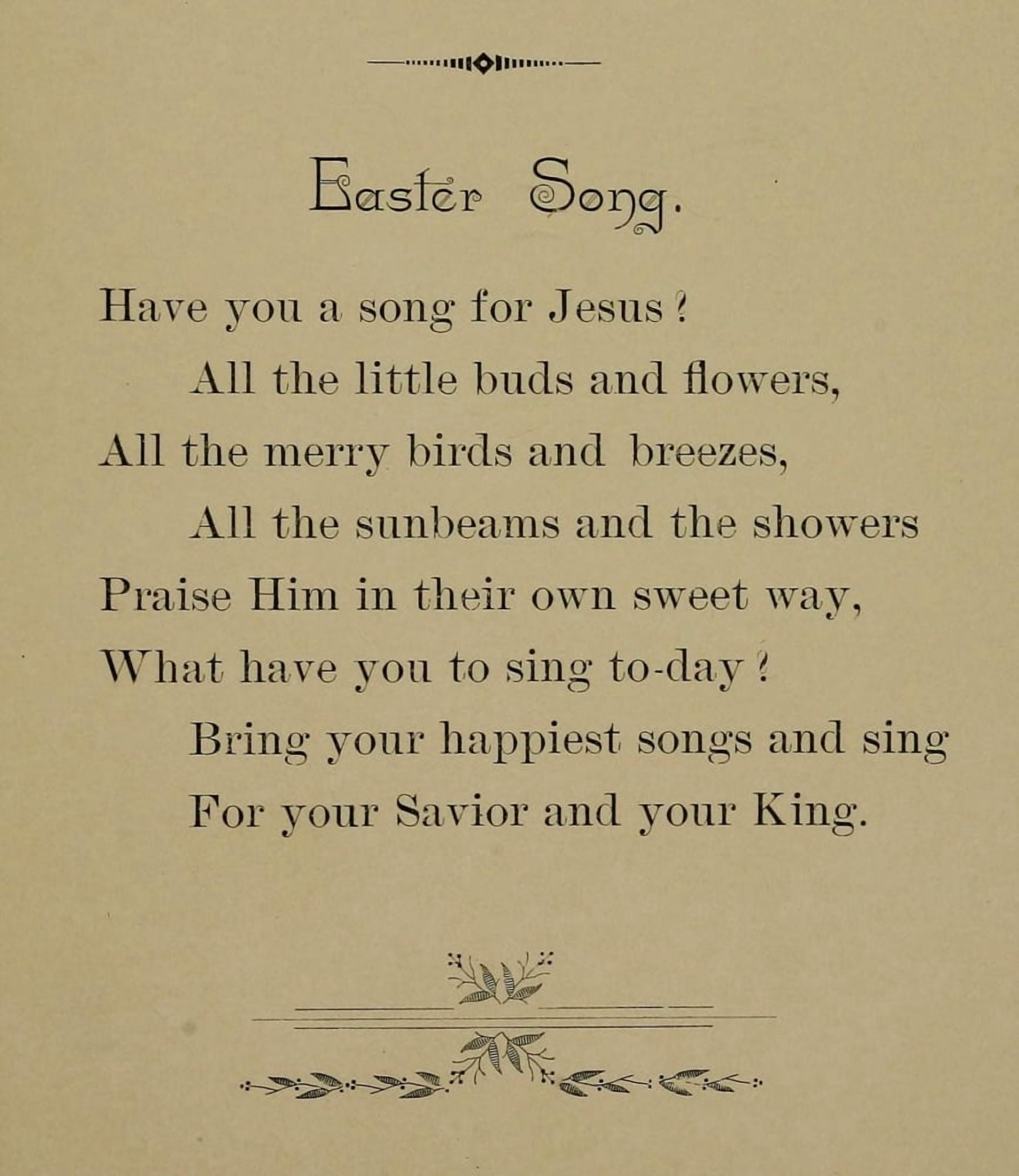 Seven Songs for Eastertide 1886 Have you a song for Jesus Canvas Art - Unknown (18 x 24)