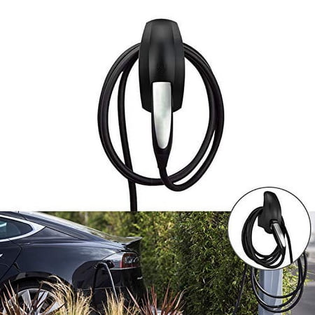 SEVEN SPARTA Charging Cable Holder with Chassis Bracket Compatible with Tesla Model 3 Model Y Model X Model S Charger Cable Organizer Car Accessories Wall Connector, Patent Approved (Black)