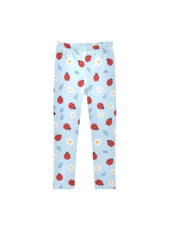 Seven Spot Ladybug Printed Leggings Yoga Pants for in 4t to 10t