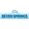 thumbnail image 1 of Seven Springs Street Sign | Indoor/Outdoor | Skiing Skier Snowboarder Décor for Ski Lodge Cabin Mountian House | SignMission personalized gift, 1 of 5