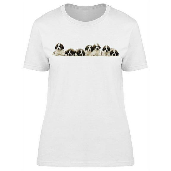 Seven St. Bernard Puppies T-Shirt Women -Image by Shutterstock, Female Small