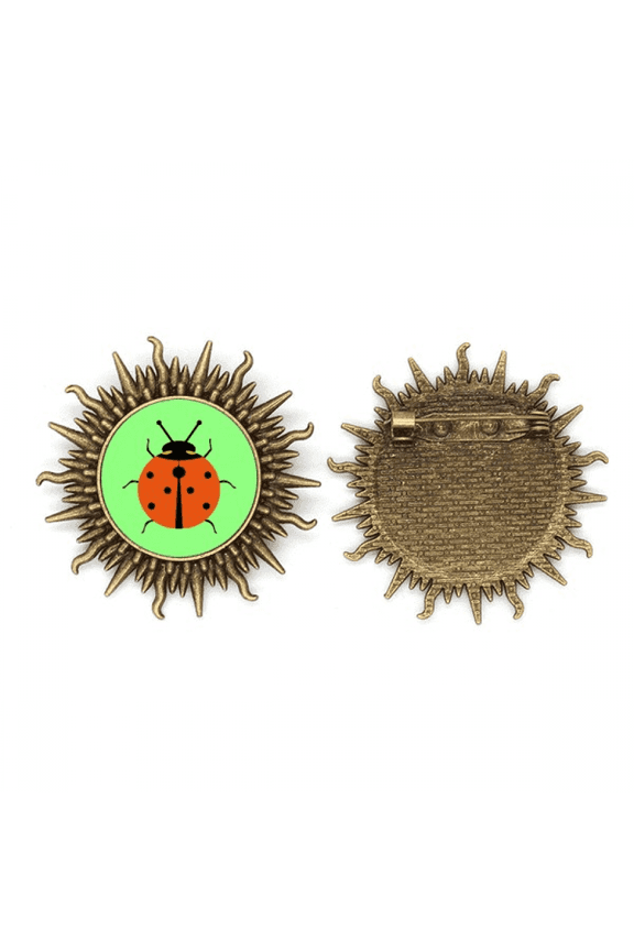 Seven Star Ladybug Animated Pest Insect Metall Sonne Brosche Haken Pin