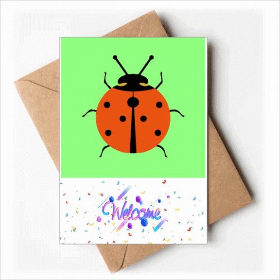 Seven Star Ladybug Animated Pest Insect Welcome Back Greeting Cards Envelopes Blank