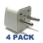 Seven Star Universal Travel Plug Adapters For Europe & Asia 4 Pack, For Europe & Asia - 2 Round Pins - Type C