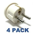 thumbnail image 1 of Seven Star Universal Travel Plug Adapters For Europe White Multi-packs (4 Pack, USA to European - 2 Round Pins - Type E/F), 1 of 5