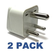Seven Star Universal Travel Plug Adapters For India & Africa 2 Pack, Universal to India - 3 Round Pin - Type D