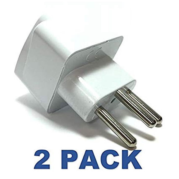 Seven Star Universal Travel Plug Adapters For Switzerland Multipack (2 Pack, Universal to Switzerland - 3 Round Pins - Type J)