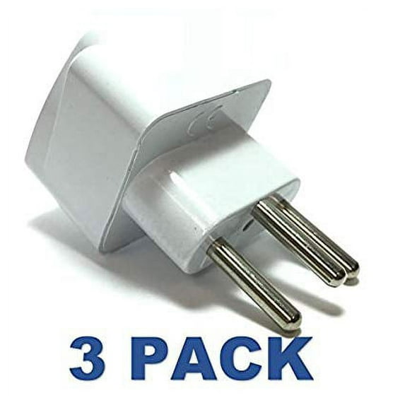 Seven Star Universal Travel Plug Adapters For Switzerland Multipack (3 Pack, Universal to Switzerland - 3 Round Pins - Type J)