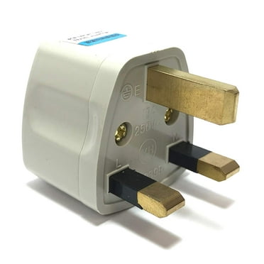 Seven Star Universal Travel Plug Adapters For UK, Ireland UAE Multi-packs (1 Pack, For UK, Ireland & UAE - 3 Pins - Type G, White)