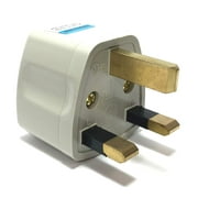 Seven Star Universal Travel Plug Adapters For UK, Ireland UAE Multi-packs 1 Pack, For UK, Ireland & UAE - 3 Pins - Type G, White