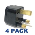 thumbnail image 1 of Seven Star Universal Travel Plug Adapters For UK, Ireland UAE Multi-packs (4 Pack, For UK, Ireland & UAE - 3 Pins - Type G, Black), 1 of 5