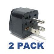 Seven Star Universal Travel Plug Adapters For USA Multi Pack 2 Pack, Universal to USA Grounded, Type B
