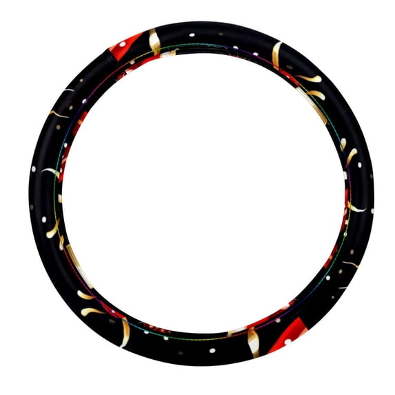 Seven Starred Iadybird 14.5 Inch Printing PVC Leather Car Wheel Cover Steering Wheel Cover Auto Accessories