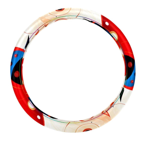Seven Starred Iadybird 14.5 Inch Printing PVC Leather Car Wheel Cover Steering Wheel Covers Auto Accessories