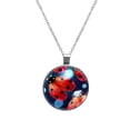 thumbnail image 1 of Seven Starred Iadybird Circular Glass Pendant Necklace - Women's Statement Necklaces, 1 of 5