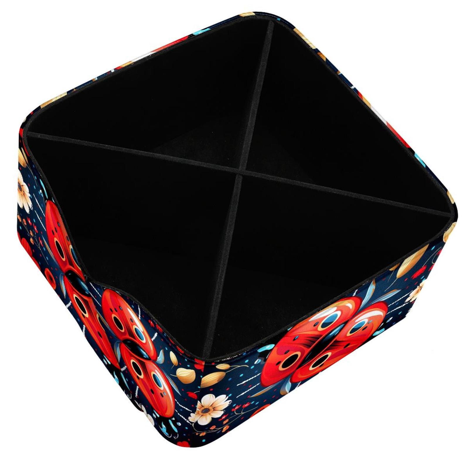 Seven Starred Iadybird Square Pencil Case with 4 Compartments ...