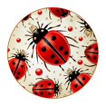 thumbnail image 1 of Seven Starred Ladybird 6PCS Round Coasters, Microfiber Leather Drink Coasters 11x11 cm/4.3x4.3 in, Set of 6 Absorbent Coasters for Drinks, Coasters for Home Decor, 1 of 6
