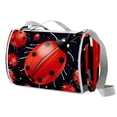 thumbnail image 1 of Seven Starred Ladybird Canvas Beach Blanket Picnic Mat for Outdoor Activities - Waterproof and Sandproof, Large Size for Family Gathering and Beach Fun, 1 of 6