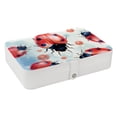 thumbnail image 1 of Seven Starred Ladybird Decorative PU Leather Earring and Jewelry Organizer Box with Removable Compartment, Portable, 1 of 6
