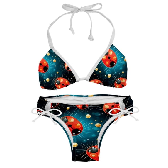Seven Starred Ladybird Detachable Sponge Adjustable Strap Bikini Set Swimsuit 2-Pack - Beach Pool Swimwear