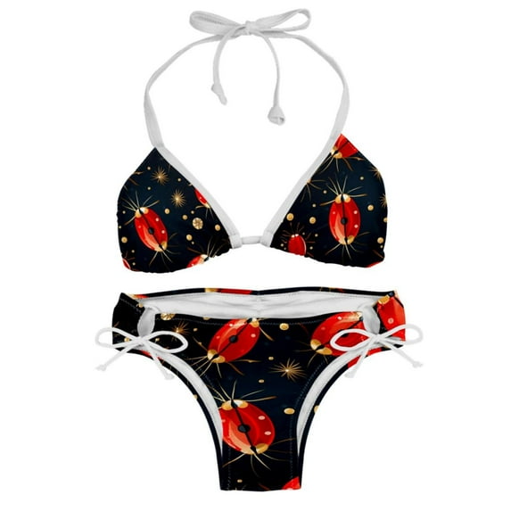Seven Starred Ladybird Detachable Sponge Adjustable Strap Bikini Set Two-Pack Swim Suit Swimsuits Bikini