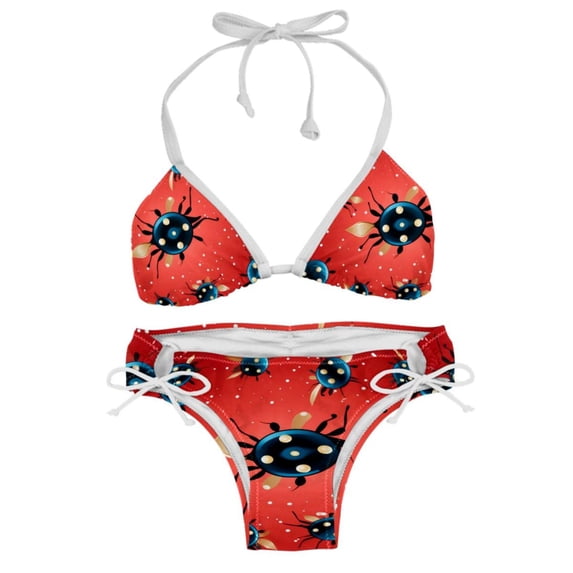 Seven Starred Ladybird Detachable Sponge Adjustable Strap Bikini Set Two-Pack - Versatile Swim Suit for All Scenes