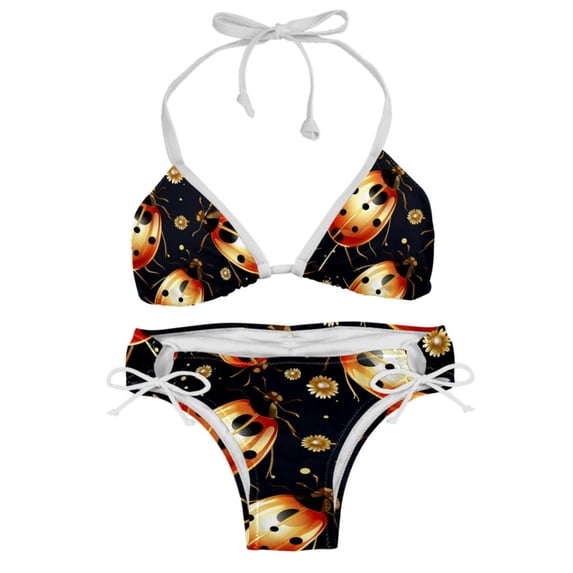 Seven Starred Ladybird Detachable Sponge Adjustable Strap Bikini Set - Two-Pack - Versatile Swimwear for All Occasions!