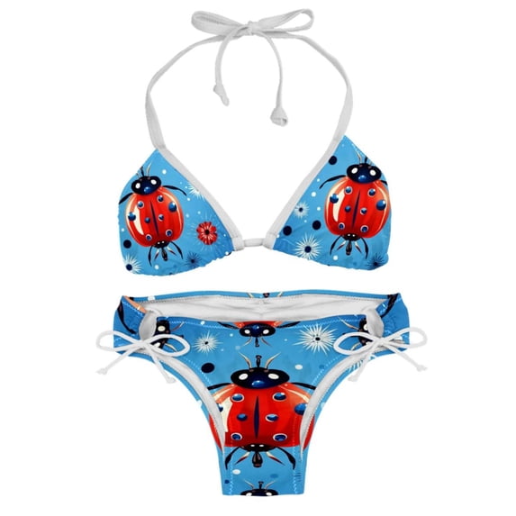 Seven Starred Ladybird Detachable Sponge Adjustable Strap Bikini Set Two-Pack for Any Summer Scene