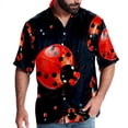 thumbnail image 1 of Seven Starred Ladybird Men's Short Sleeve Beach Shirts, Casual Poplin Button Down Shirt, Summer Casual Printed Unisex Shirts, 1 of 6