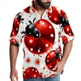thumbnail image 1 of Seven Starred Ladybird Men's Short Sleeve Casual Printed Button Down Beach Shirts - Summer Fashion Tops, 1 of 6