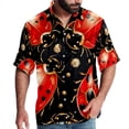 thumbnail image 1 of Seven Starred Ladybird Men's Short Sleeve Poplin Beach Shirts, Casual Printed Button Down Summer Hawaiian Shirt - Unisex, 1 of 6