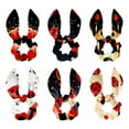 Seven Starred Ladybird Set of 6 Polyester Hair Ties with Detachable