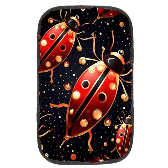 Seven Starred Ladybird Soft and Comfortable 12.5x8.2 Inch Furry Printed Armrest Accessory Cover for Car
