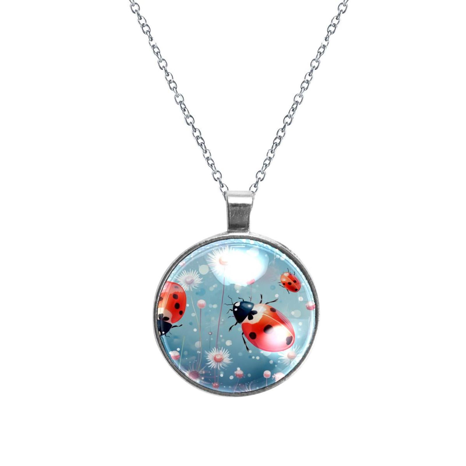 Seven Starred Ladybird Stunning Glass Pendant Women's Necklaces ...