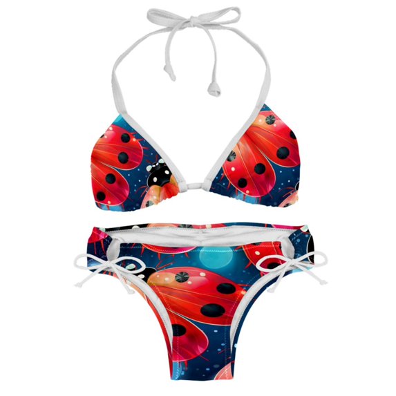 Seven Starred Ladybird Swim Wear Detachable Sponge Adjustable Strap Bikini Set Two-Pack for Multiple Scenes