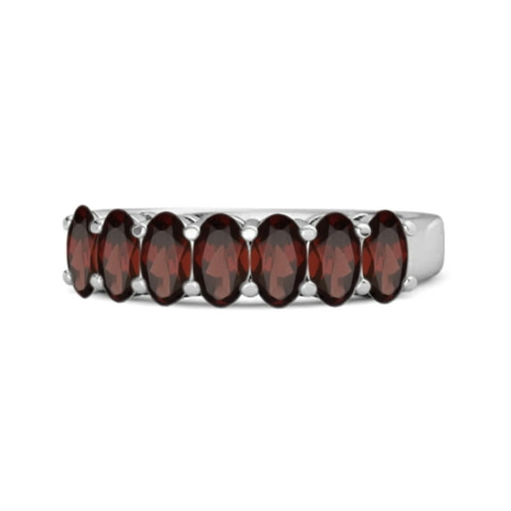 Seven Stone 1.75 Cts Garnet Half Eternity 925 Sterling Silver Women Valentines Day Gifts Ring