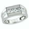 thumbnail image 1 of Seven Stone Channel Set Unisex Diamond Ring 2.1 Ct Diamond 14K White Gold Over, 1 of 2