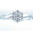 thumbnail image 1 of Seven Stone Diamond Engagement Ring, Illusion Set Diamond Ring, Floral Cluster Diamond Wedding Ring, Double Row Bypass Ring, Wavy Shank Ring, 925 Sterling Silver, 1.8 Ct Simulated Diamond, 1 of 4