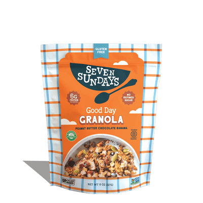 Seven Sundays Good Day Peanut Butter Chocolate Banana breakfast Granola, Gluten Free, 8 oz, 1 Bag
