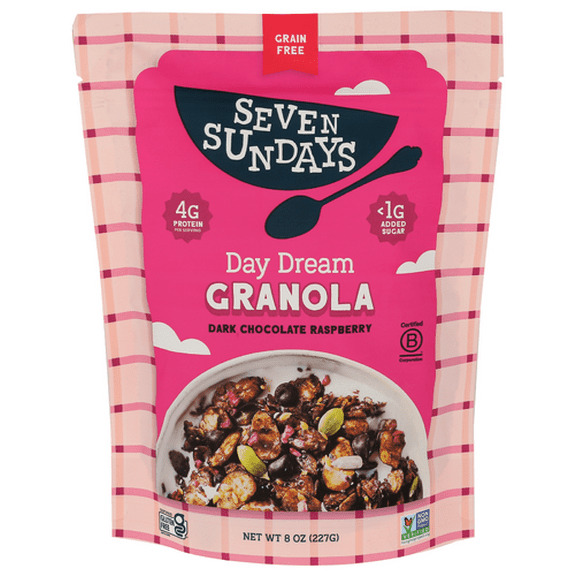 Seven Sundays Granola Day Dream Chia Raspberry 8 oz (Pack of 6)