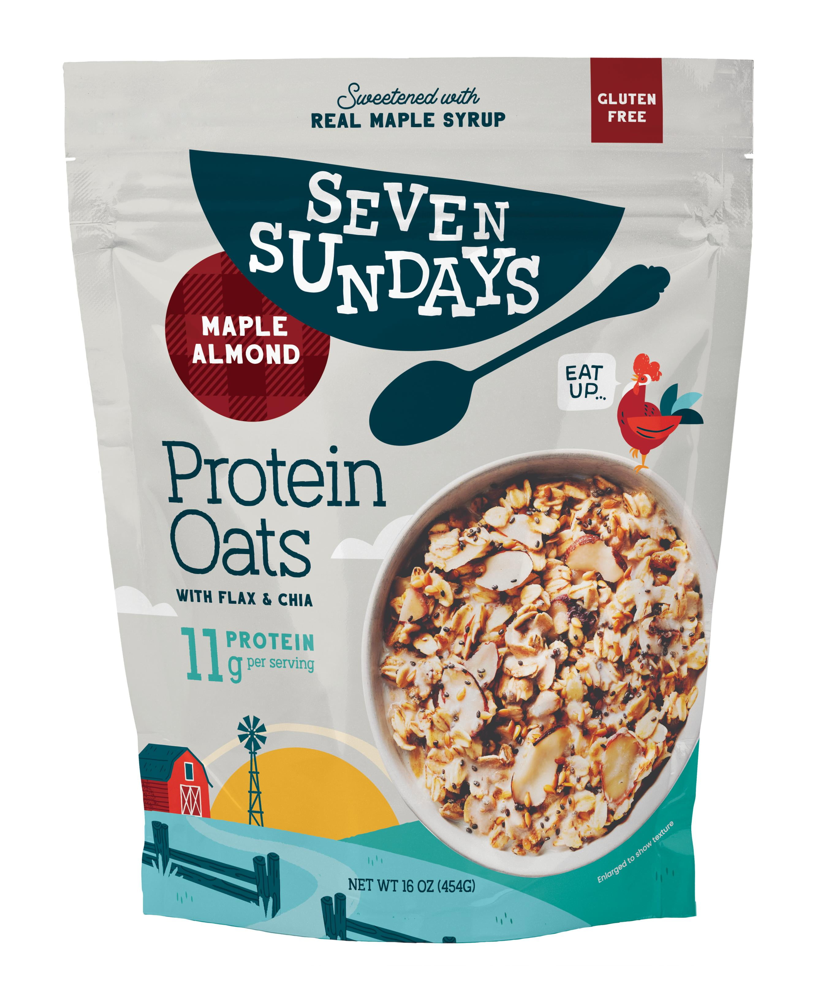 Seven Sundays Gluten Free Maple Almond Protein Oats with Flax & Chia, 16 oz