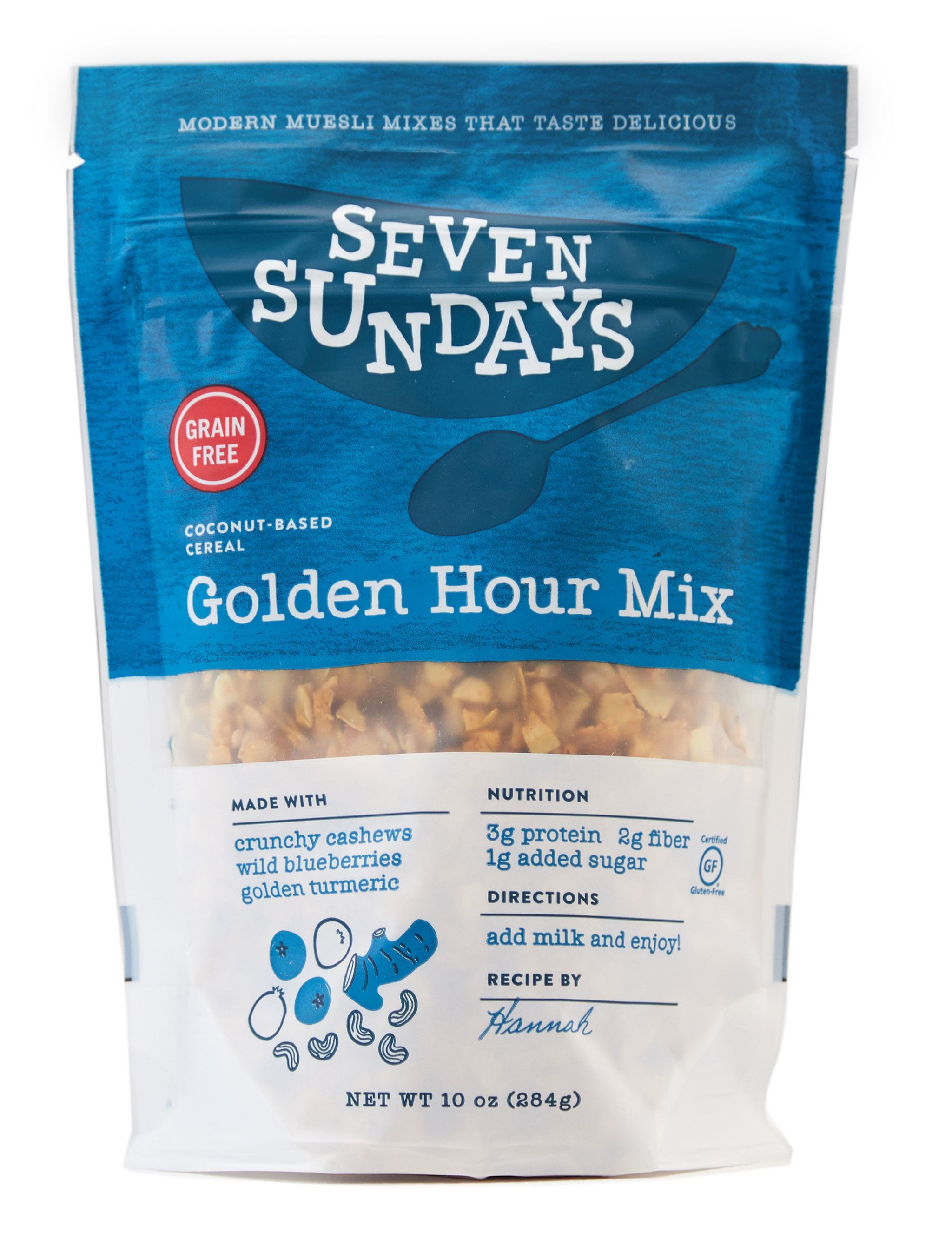Seven Sundays Muesli, Grain Free Muesli, Golden Hour Blueberry Turmeric