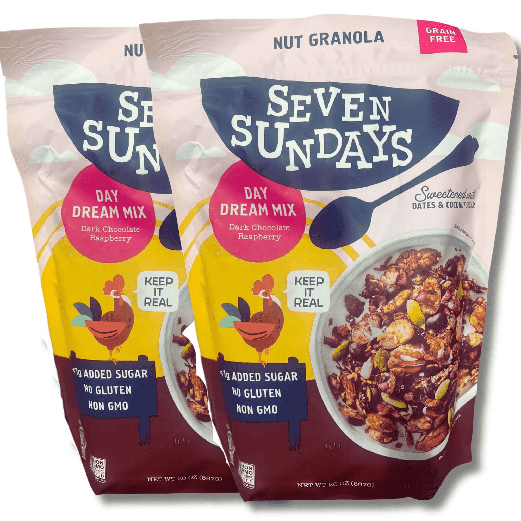 Seven Sundays Nut Granola Day Dream Mix Dark Chocolate Raspberry