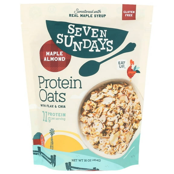 Seven Sundays Protein Oats Maple Almond (6 Pack) 16 oz