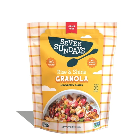 Seven Sundays Strawberry Banana Nut breakfast Granola, Gluten Free, Grain Free, 8 oz, 1 Bag